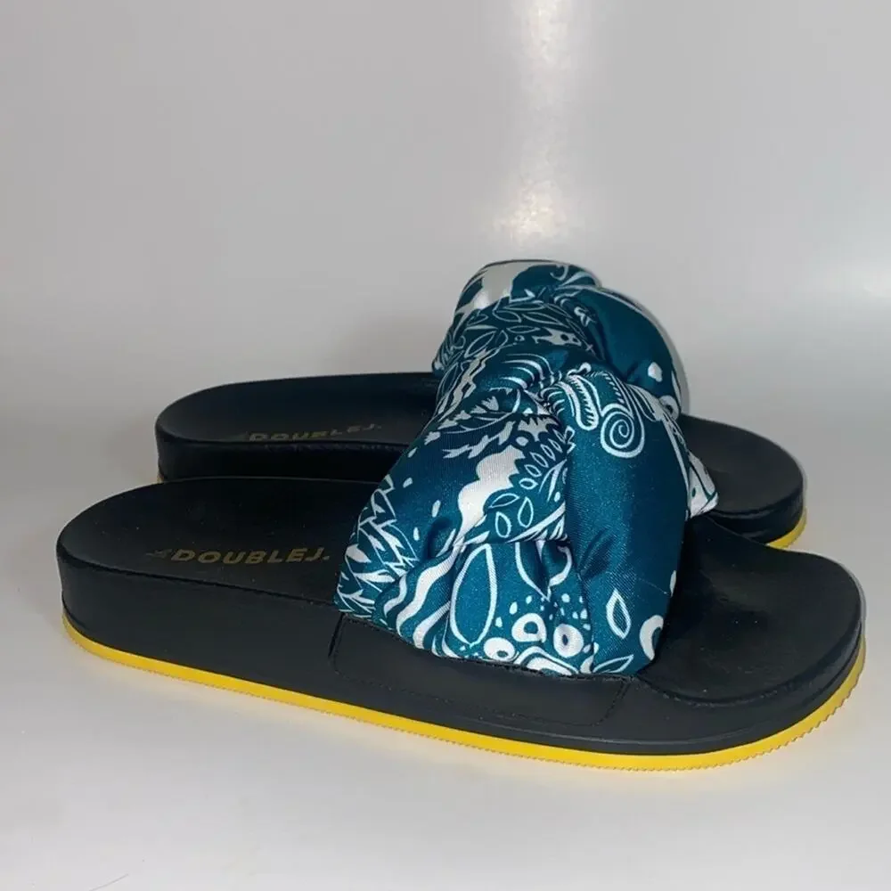 La Double J Treccia Slides Ionic in Twill